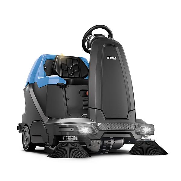 Fimap FSR7 industrial sweeper with advanced filtration for fine dust and particle capture.